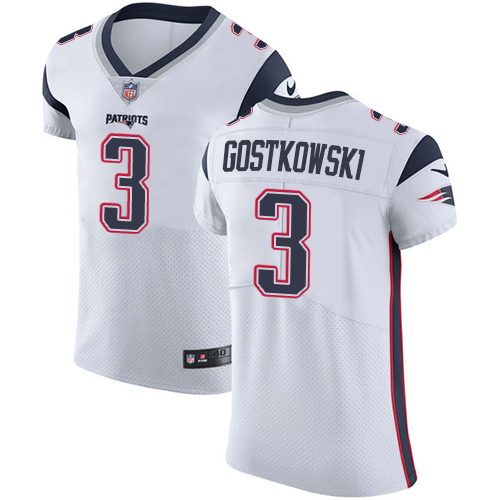 Nike Patriots #3 Stephen Gostkowski White Men's Stitched NFL Vapor Untouchable Elite Jersey - Click Image to Close